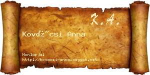 Kovácsi Anna névjegykártya