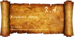 Kovácsi Anna névjegykártya